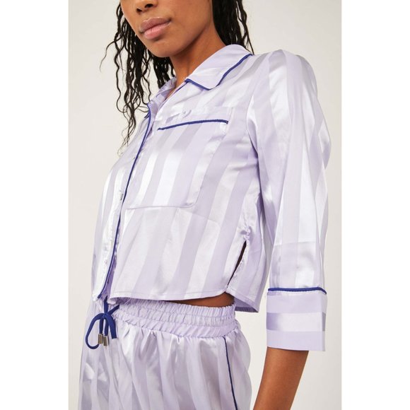 FREE PEOPLE Solid Pillow Talk PJ Set / Violet Frost - Picture 5 of 7